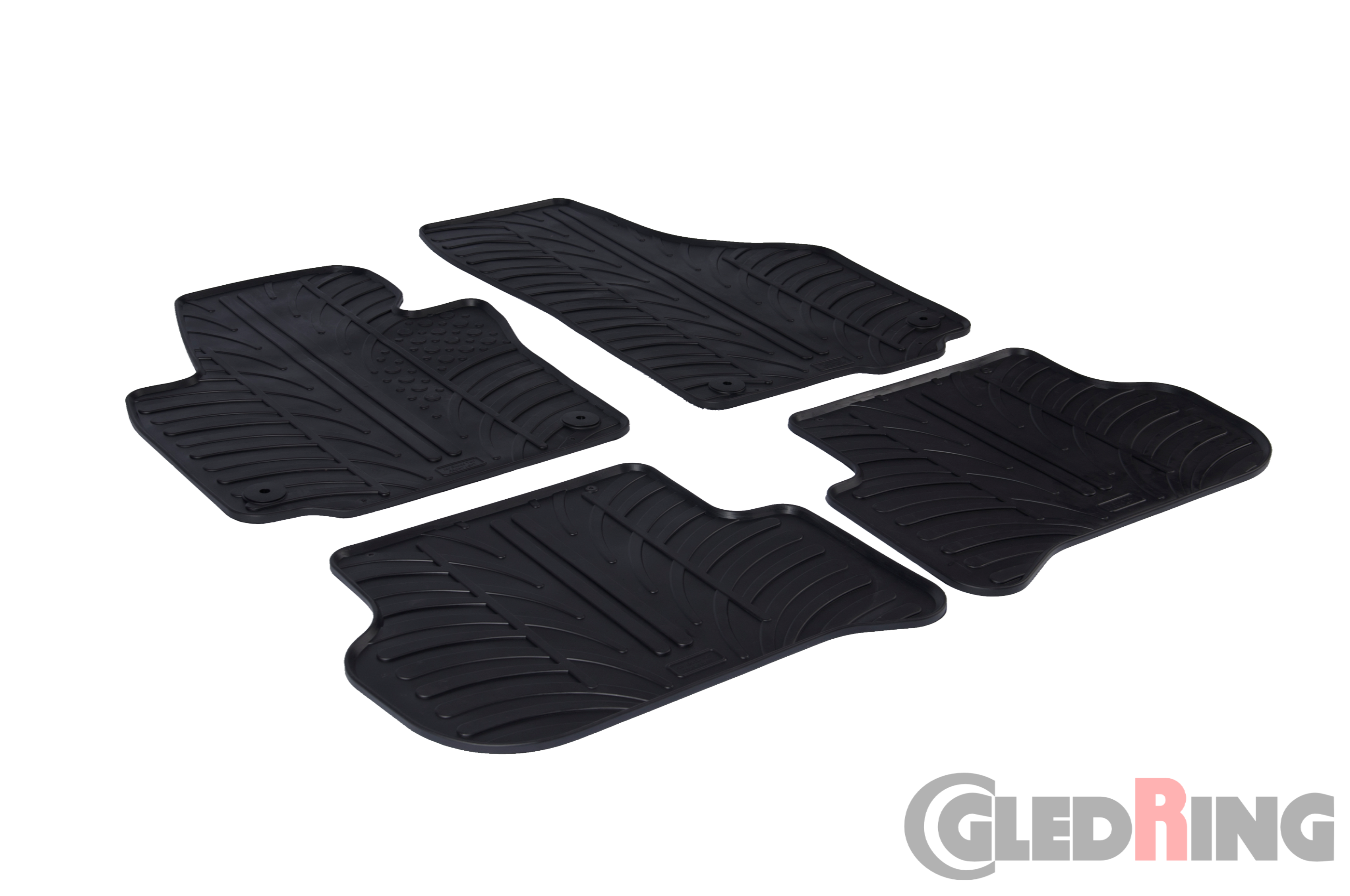 Original Gledring Passform Fußmatten Gummimatten 4 Tlg.+Fixing - SKODA Yeti 2013->